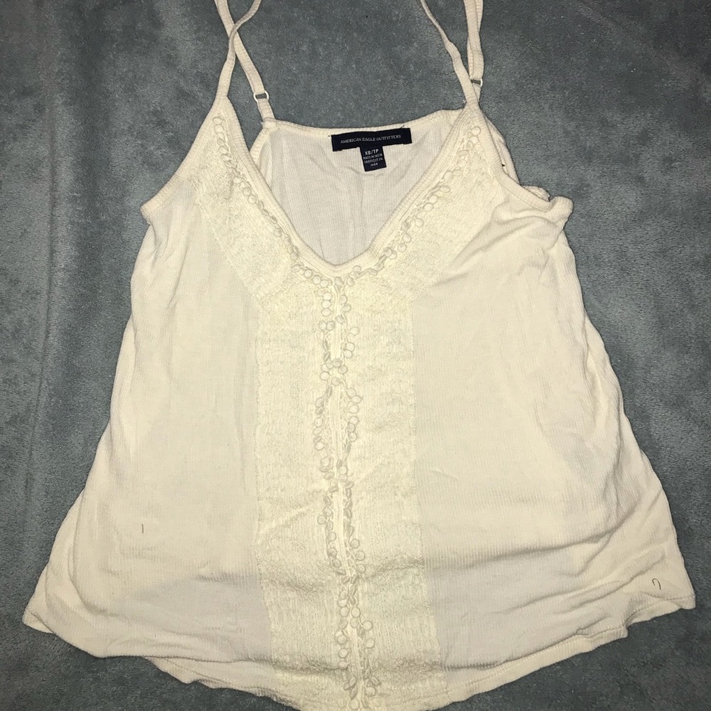 cream white flowy tank